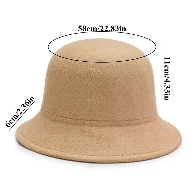 Vintage vilnas filca cepure Sieviešu Eleganta Bucket Cepures Rudens Ziemas Top Cepures Vienkāršas Vienkrāsainas Baznīcas Džeza Cepures Sieviešu Dome Fedoras Cepures