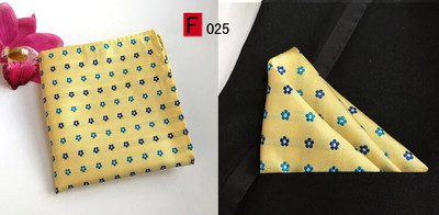 RBOCOTT dzelteni ziedu kabatas kvadrāti zili Paisley kabatlakatiņi vīriešiem sieviešu modes Hanky 25cm*25cm biznesa kāzu uzvalks