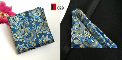 RBOCOTT dzelteni ziedu kabatas kvadrāti zili Paisley kabatlakatiņi vīriešiem sieviešu modes Hanky 25cm*25cm biznesa kāzu uzvalks