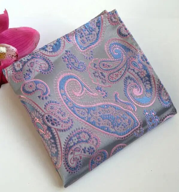 RBOCOTT dzelteni ziedu kabatas kvadrāti zili Paisley kabatlakatiņi vīriešiem sieviešu modes Hanky 25cm*25cm biznesa kāzu uzvalks