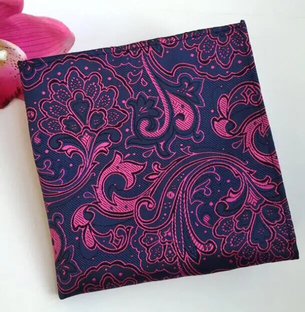 RBOCOTT dzelteni ziedu kabatas kvadrāti zili Paisley kabatlakatiņi vīriešiem sieviešu modes Hanky 25cm*25cm biznesa kāzu uzvalks