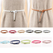 Lady Skinny Twist Woven Belt Плетен колан за жени Колан за талия Колан за рокля Тънък кожен тесен плетен декоративен колан