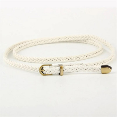 Lady Skinny Twist Woven Belt Плетен колан за жени Колан за талия Колан за рокля Тънък кожен тесен плетен декоративен колан
