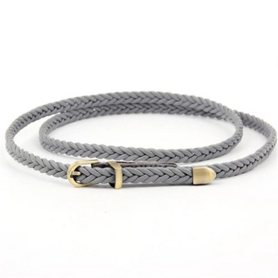 Lady Skinny Twist Woven Belt Плетен колан за жени Колан за талия Колан за рокля Тънък кожен тесен плетен декоративен колан