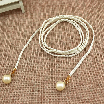 Lady Skinny Twist Woven Belt Плетен колан за жени Колан за талия Колан за рокля Тънък кожен тесен плетен декоративен колан