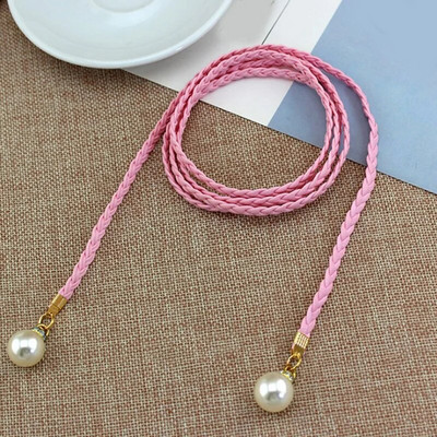 Lady Skinny Twist Woven Belt Плетен колан за жени Колан за талия Колан за рокля Тънък кожен тесен плетен декоративен колан
