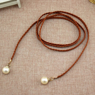 Lady Skinny Twist Woven Belt Плетен колан за жени Колан за талия Колан за рокля Тънък кожен тесен плетен декоративен колан