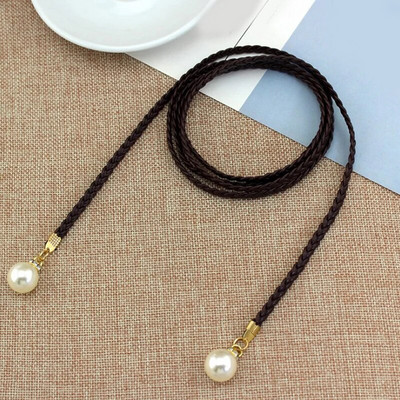 Lady Skinny Twist Woven Belt Плетен колан за жени Колан за талия Колан за рокля Тънък кожен тесен плетен декоративен колан