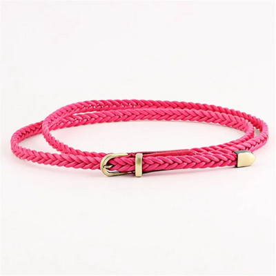 Lady Skinny Twist Woven Belt Плетен колан за жени Колан за талия Колан за рокля Тънък кожен тесен плетен декоративен колан