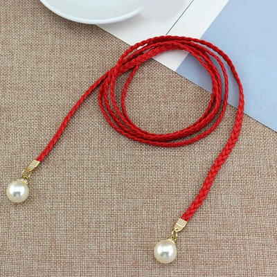 Lady Skinny Twist Woven Belt Плетен колан за жени Колан за талия Колан за рокля Тънък кожен тесен плетен декоративен колан