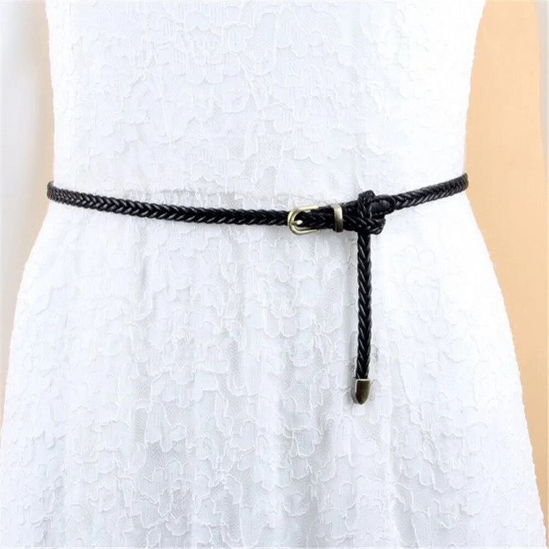 Lady Skinny Twist szőtt öv fonott derékpánt női deréköv ruha öv vékony bőr keskeny kötött dekoratív derékpánt
