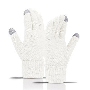 Γυναικεία Γάντια Γυναικεία Χειμερινό μαλλί Ζεστό Γάντι Μονόχρωμο Fleece Πλεκτά Γάντια Ψυχρής Απόδειξης Χειμερινό δώρο 2023 перчатки женские