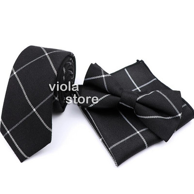 Karštai dryžuotas languotas klasikinis vilnos 6 cm plonas kaklaraištis peteliškės rankinės spalvos rinkinys rudas tamsiai pilkas vyriškas kostiumas biurui kasdieniam vakarėliui, aksesuarui, dovana