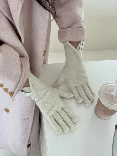 Jesen/zimske rukavice Ženske korejske pletene tople jednobojne studentske rukavice s ekranom osjetljivim na dodir za žene