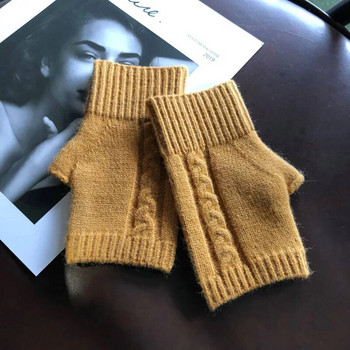 Зимни ръкавици Дамски ръкавици без пръсти без пръсти Дамски плетени топли зимни ръкавици Ръкавици за затопляне на ръката