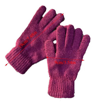 Зимни плетени ръкавици с имитация на кашмир Soild Color Keep Warm Ръкавици с пълни пръсти Меки Guantes Мъже Жени Дебели вълнени ръкавици