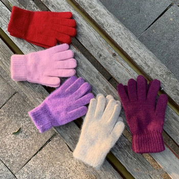 Χειμερινή απομίμηση κασμίρι πλεκτά γάντια χώμα χρώματος διατήρησης ζεστό Γάντια με πλήρη δάχτυλα Soft Guantes Ανδρικά Γυναικεία Χοντρά μάλλινα γάντια