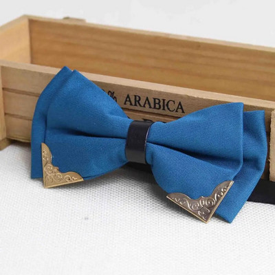 Boutique metalne leptir kravate za mladoženju Muškarci Žene dvoslojna leptir jednobojna plemenita leptir leptir klasična kraljevska kravata s kravatom