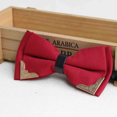 Boutique metalne leptir kravate za mladoženju Muškarci Žene dvoslojna leptir jednobojna plemenita leptir leptir klasična kraljevska kravata s kravatom