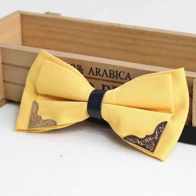 Boutique metalne leptir kravate za mladoženju Muškarci Žene dvoslojna leptir jednobojna plemenita leptir leptir klasična kraljevska kravata s kravatom