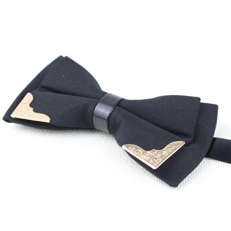 Boutique metalne leptir kravate za mladoženju Muškarci Žene dvoslojna leptir jednobojna plemenita leptir leptir klasična kraljevska kravata s kravatom