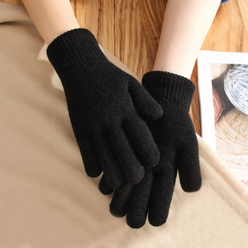 Γυναικείες φθινοπωρινές και χειμερινές απλές μόδας διπλά χοντρά πλεκτά ζεστά γάντια γάντια γάντια γυναικεία χειμωνιάτικα αξεσουάρ για κρύο καιρό