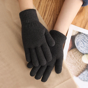 Γυναικείες φθινοπωρινές και χειμερινές απλές μόδας διπλά χοντρά πλεκτά ζεστά γάντια γάντια γάντια γυναικεία χειμωνιάτικα αξεσουάρ για κρύο καιρό