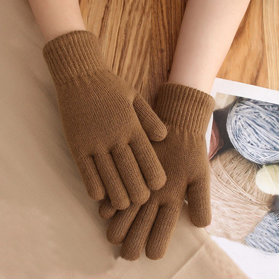 Ženske jesenske i zimske jednostavne modne dvostruke debele pletene tople rukavice Rukavice bez prstiju Ženski zimski dodaci za hladno vrijeme