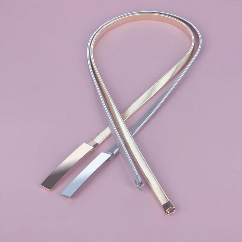 Modna haljina s remenom Jednostavna svestrana modna ženska remen Tanki uski metalni zlatni pojas s elastičnom kopčom Remen Dodaci za haljine