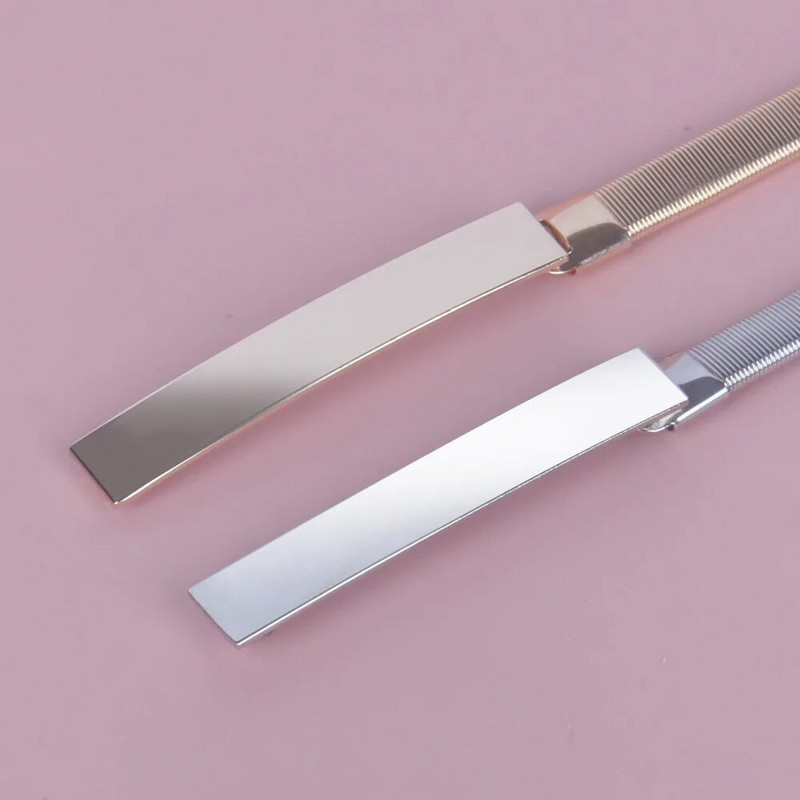 Modna haljina s remenom Jednostavna svestrana modna ženska remen Tanki uski metalni zlatni pojas s elastičnom kopčom Remen Dodaci za haljine