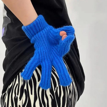 Νέα Γυναικεία Χειμερινά Παχιά Ζεστά Πλεκτά Γάντια Stretch Full Finger Outdoor Skiing Gloves Y2k Γάντια με οθόνη αφής για τηλέφωνο