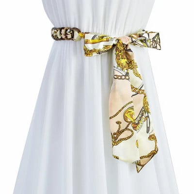 Diržai moterims Etniniai kokoso lukšto šilko mazginiai diržai Dekoratyvinė suknelė Džinsai Gėlių raštai Dekoracija Ilgas