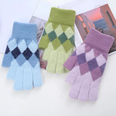 Ženske tople pletene rukavice Zima Jesen Zagrijajte rukavice za pletenje Unisex pletene rukavice s punim prstima Jednobojne deblje rukavice