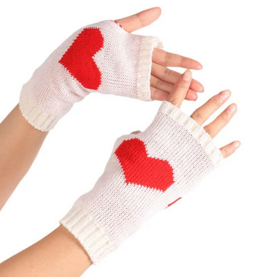 Naujos meilės pirštinės be pirštų Moteriškos žiemos šiltesnės megztos rankovės, dailios laisvalaikio minkštos moteriškos gotikos drabužiai moteriškos pankiškos gotikinės pirštinės