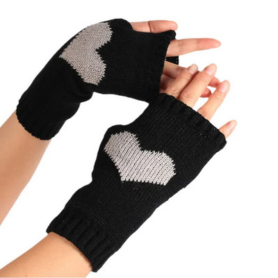 Naujos meilės pirštinės be pirštų Moteriškos žiemos šiltesnės megztos rankovės, dailios laisvalaikio minkštos moteriškos gotikos drabužiai moteriškos pankiškos gotikinės pirštinės