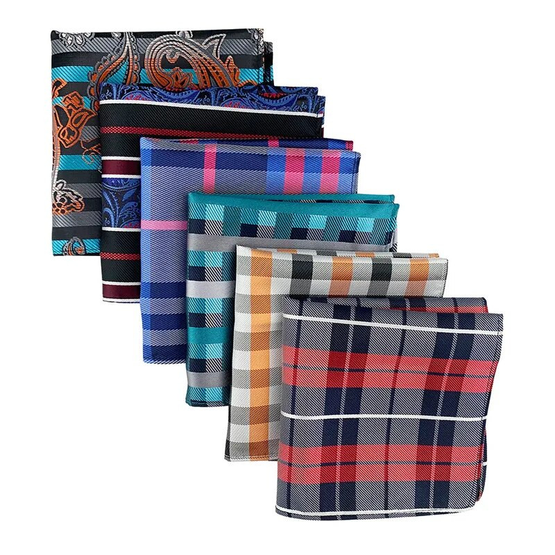 25*25 cm-es férfi Cymbidium Hybridum csíkos poliészter zseb négyzet alakú női üzleti esküvői zsebkendő öltöny kiegészítők