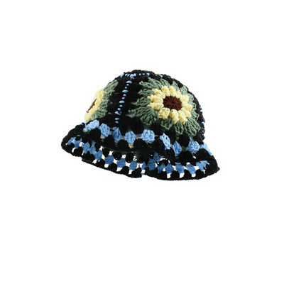 Ručno izrađena heklana kapa s kantom za djevojčice, korejske vruće putne panamske kape za plažu, dizajn pletene kape, zimska kapa, vunena topla kapa