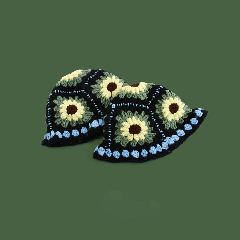 Ručno izrađena heklana kapa s kantom za djevojčice, korejske vruće putne panamske kape za plažu, dizajn pletene kape, zimska kapa, vunena topla kapa