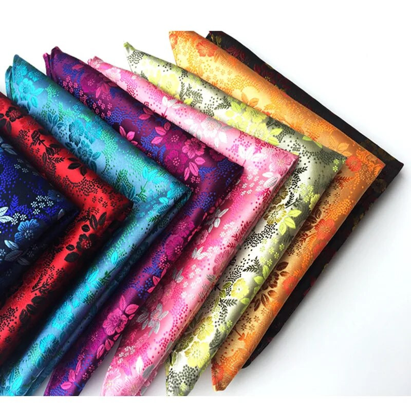 25*25cm, modni, trendi, poliesterski džepni kvadrat s cvjetnim lišćem Pejslija i cvijetom šljive za muškarce, rupčić za uzročno odijelo za gospodsku zabavu