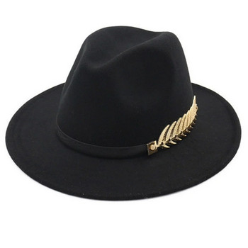 Απλές Γυναικείες Μάλλινες vintage Trilby Felt καπέλο Fedora με φαρδύ γείσο Gentleman Elegant Lady Winter Autumn Jazz Caps