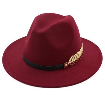 Απλές Γυναικείες Μάλλινες vintage Trilby Felt καπέλο Fedora με φαρδύ γείσο Gentleman Elegant Lady Winter Autumn Jazz Caps