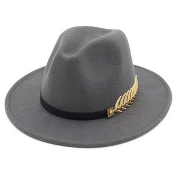 Απλές Γυναικείες Μάλλινες vintage Trilby Felt καπέλο Fedora με φαρδύ γείσο Gentleman Elegant Lady Winter Autumn Jazz Caps