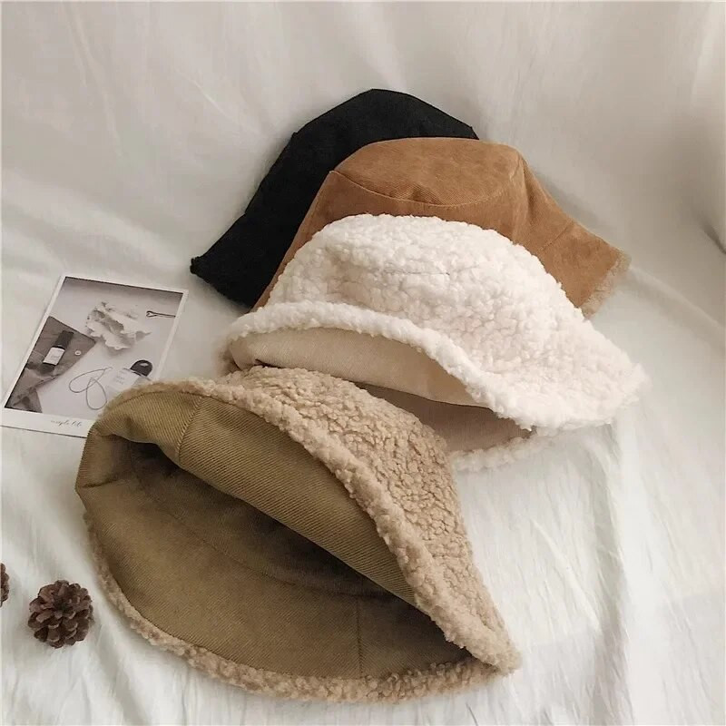 Žieminė kepurė, minkšta dirbtiniu kailiu, šilta ėrienos kepurė nuo saulės Panamos kepurė dvipusė lauko kepurė nuo saulės Madinga miela moteriška kepurė