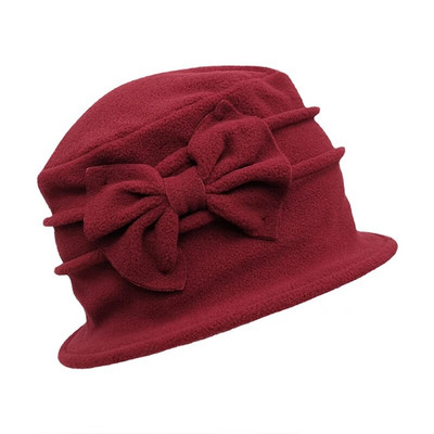 Sieviešu zvana beretes cepure Franču vintage ziedu flīsa Cloche cepure Klasiska 20. gadsimta 20. gadu ziemas cepure