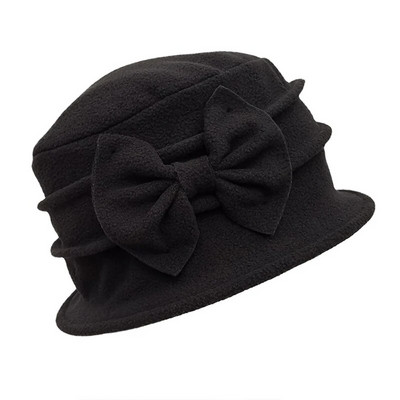 Sieviešu zvana beretes cepure Franču vintage ziedu flīsa Cloche cepure Klasiska 20. gadsimta 20. gadu ziemas cepure