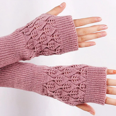 6 цвята, еластични топли ръкавици без пръсти, зимни плетени удобни дамски дрехи за ръце, плетени на една кука, подаръци