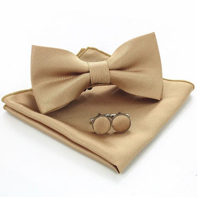 JEMYGINS BowTie vīriešu svinīga kaklasaite tauriņš kabatas kvadrātveida aproču pogas dāvanu komplekts vienkrāsains tauriņš Hanky komplekts biznesa kāzu tauriņš