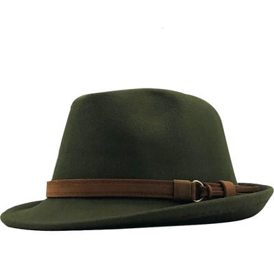 Jauna vilnas sieviešu vīriešu Fedora cepure ziemai rudens Eleganta Lady Gangster Trilby Felt Homburg Church Džeza cepure 55-58CM regulējama