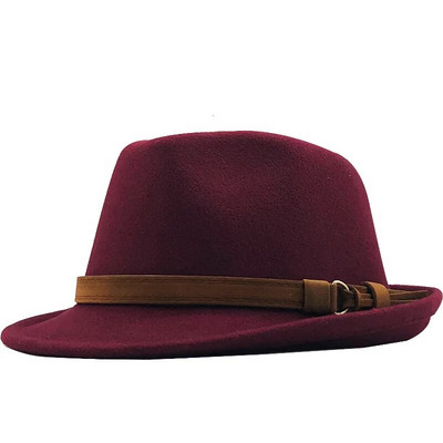 Jauna vilnas sieviešu vīriešu Fedora cepure ziemai rudens Eleganta Lady Gangster Trilby Felt Homburg Church Džeza cepure 55-58CM regulējama