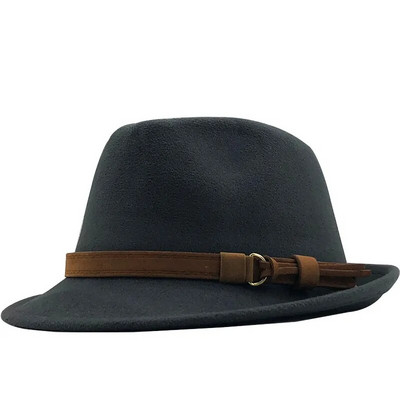 Jauna vilnas sieviešu vīriešu Fedora cepure ziemai rudens Eleganta Lady Gangster Trilby Felt Homburg Church Džeza cepure 55-58CM regulējama